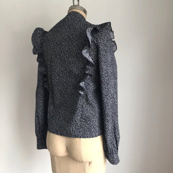 H&M Cottagecore Prairie Blouse Top Floral 4 34 - Picture 4 of 6